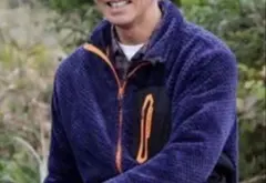 キムタク着 ワークマン L ダイヤフリース裏アルミジャケット ネイビー