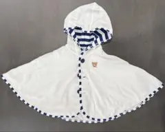 ミキハウス ベビーポンチョ ホワイト FREE(70-90)