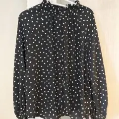 Maker's Shirt 鎌倉 with ViS ドット柄ブラウス　ブラック