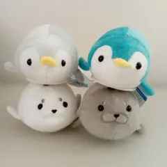 SEAアニマル ぬいぐるみ プルバックカー アザラシ ペンギン ４個