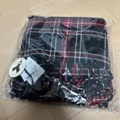 新品未使用　マフラー　チェック　ネイビー　赤　紺　冬　レディース　プレゼント