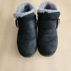 ブラック スエード風 ファーブーツ　19cm