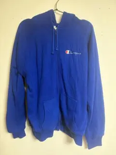 Champion ジップアップパーカー X-LARGE 青