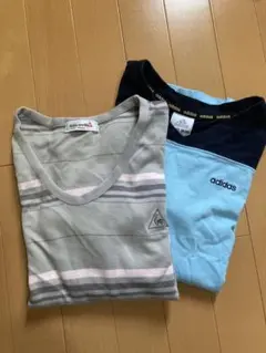 adidas 七分袖Tシャツ＆ルコック　七分袖ボーダーTシャツ　２枚セット