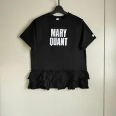 マリークワント　裾 ティアード 切替 ロゴ Tシャツ　ブラック　フリー　新品のサムネイル