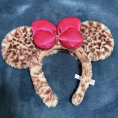 ディズニー ミニー　カチューシャ レオパード柄　ヒョウ柄　ピンク