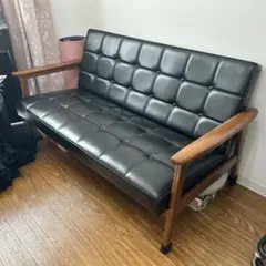 karimoku W36143BWK ブラック 2人掛けソファ