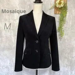 高級感【モザイク】テーラードジャケット スエード調 起毛 黒 フォーマル M