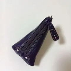 【お買得】レザーコインケース　紫