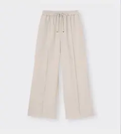 【最終価格】　GU ドローストリングイージーワイドパンツ ライトグレー　M