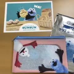スシロー✖️パペットスンスン クリアポーチ、ポストカード1枚セット