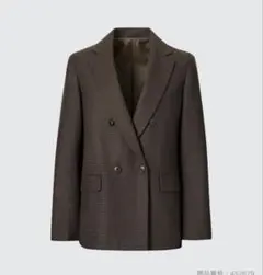 UNIQLO ダブルジャケット ブラウン チェック　チドリのサムネイル