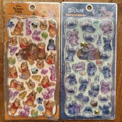 s*.様 【正規品✨】プチドロップステッカー　プーさん、スティッチ　2枚セット