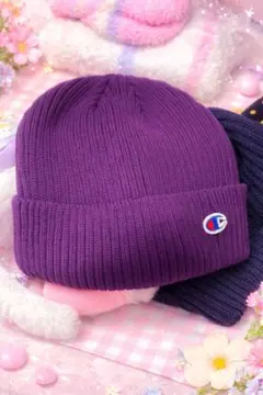 Champion パープルニット帽