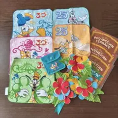 中古品　ミッキー 30周年 25周年 タオル 5枚セット　小銭入れ　コインケース