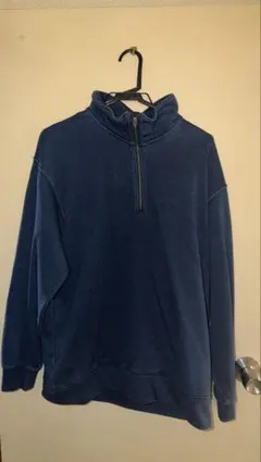 インディゴスウェットハーフジッププルオーバー