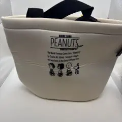 スヌーピー　巾着つきウエットスーツ生地バッグ　ランチバッグ