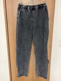 デニムストレッチストレートパンツ ウエストゴム