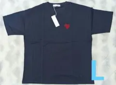 Lazar ラザル 半袖Tシャツ L ネイビー 綿100% ゆったり 刺繍