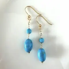 1点作品⭐︎ ペアシェイプ型ラリマーピアス イヤリングに変更可能