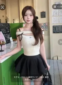 ♡Darich♡ オフショルリボントップス