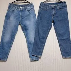 【H&Mメンズデニム2点セット】ダメージデニム /ブルー