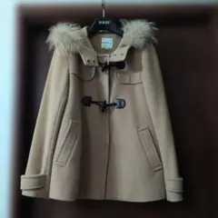 セール！☆組曲☆　リアルファー付き ダッフルショートコート　ベージュ　美品