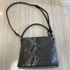 FIRANO 型押し２ウェイバッグ グレー　ショルダー付き