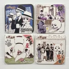 銀魂 坂田銀時 志村新八 神楽 定春 万事屋 大銀魂展 アートコースター 原作 銀魂 坂田銀時 志村新八 神楽 定春 イラスト