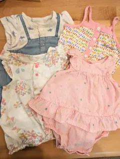 ベビー服まとめ売り 60〜70サイズ ロンパース4点 GAP含む 夏服