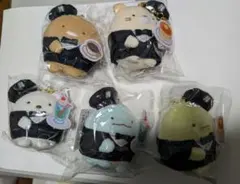 すみっコぐらし×丸福珈琲店　ぶらさげぬいぐるみキーホルダーセット