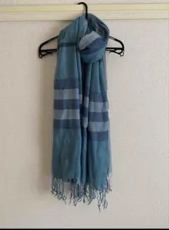 青系ストライプ薄手ストール