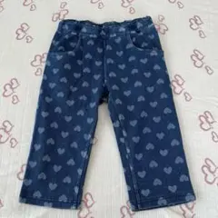 ムージョンジョン⭐︎ハート柄デニム7部丈パンツ130