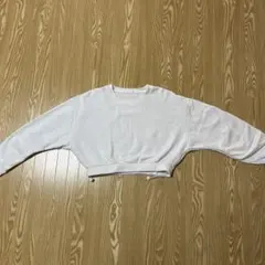 ホワイト クロップドスウェット