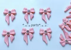 ♡リボン♡カボション　ピンク　12個