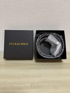 JACK&CHRIS メンズ ベルト レザー ビジネス フォーマル　ブラック