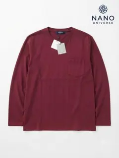 【新品・タグ付】ナノユニバース 長袖 Tシャツ M ワインレッド ポケット付きのサムネイル