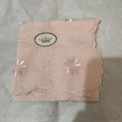 TOCCA 花柄刺繍 ピンク ハンカチ