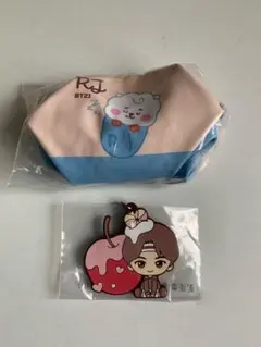 BTS防弾少年団ジン＆BT21RJラバーチャーム&ポーチコレクション2点セット