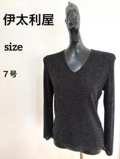 伊太利屋 イタリヤ ハイネック シースルー 長袖 カットソー ラメ入り