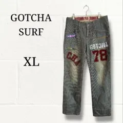GOTCHA SURF ヒッコリー ワークパンツ XL ワッペン 刺繍