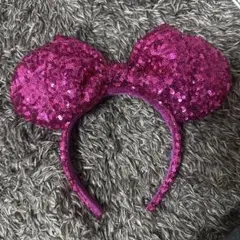 ディズニー カチューシャ スパンコール ピンク