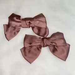 ピンク　リボン　バレッタ ヘアクリップ　量産型