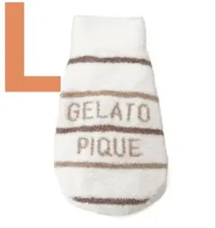 【ホワイトL】ジェラートピケ べビモコハイネックボーダープルオーバー