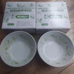 二枚　日糧製パン　花絵皿　ミズバショウのお皿　たち吉　ミズバショウキャンペーン