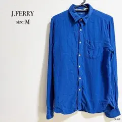 ◎良品◎ J.FERRY ジェイフェリー シャツ Mサイズ 青 長袖 ブルー