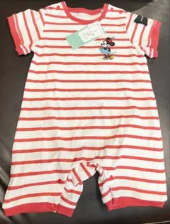 新品 ベビー ミニーマウス 半袖 ロンパース 女の子 70cm 綿100%