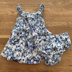 ✴︎ GAP Baby ワンピース　花　青　70センチ　✴︎