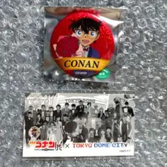 名探偵コナン TVアニメコナン展 缶バッジ A ステッカー 江戸川コナン