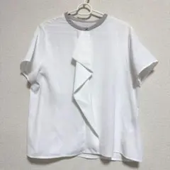フリルブラウス　パール付き　Ｌサイズのサムネイル